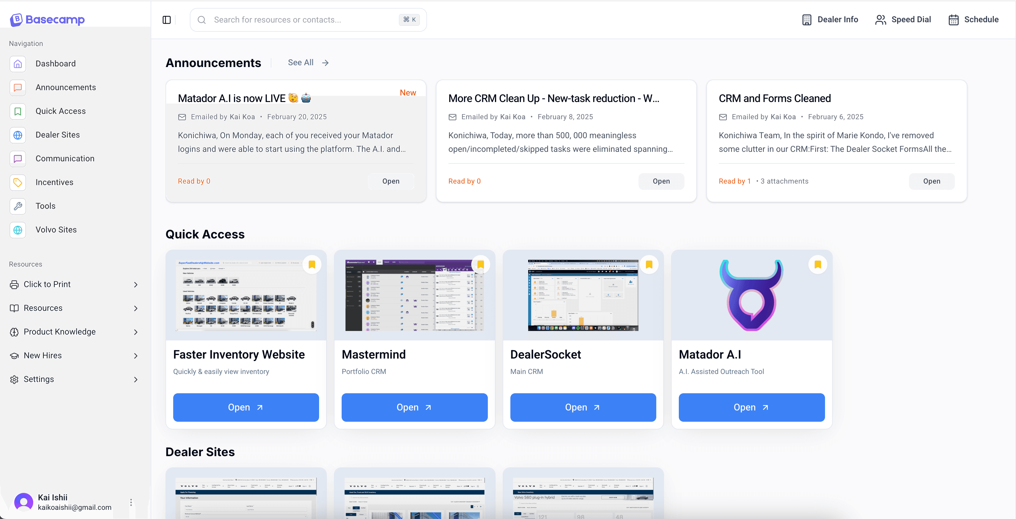 A preview of the Database web app